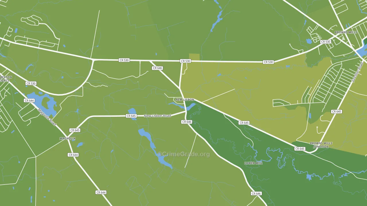 08064, NJ Map of Vehicle Theft Rates