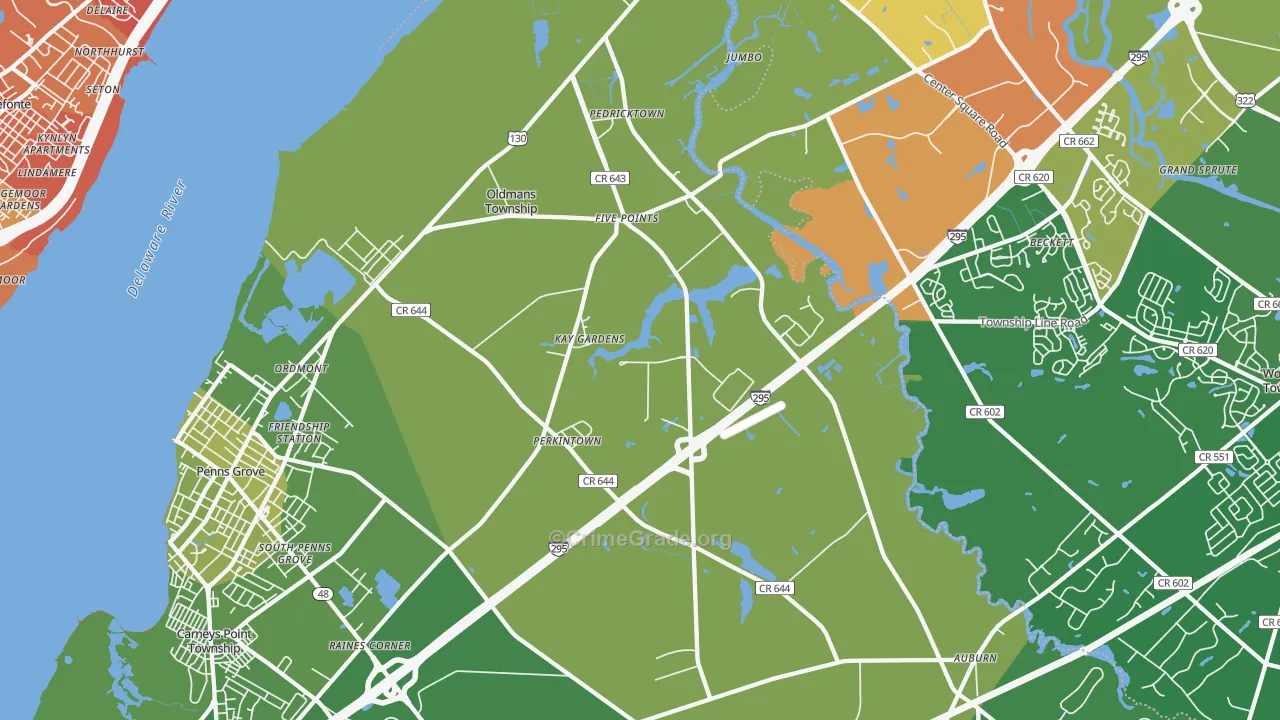 08067, NJ Map of Vehicle Theft Rates