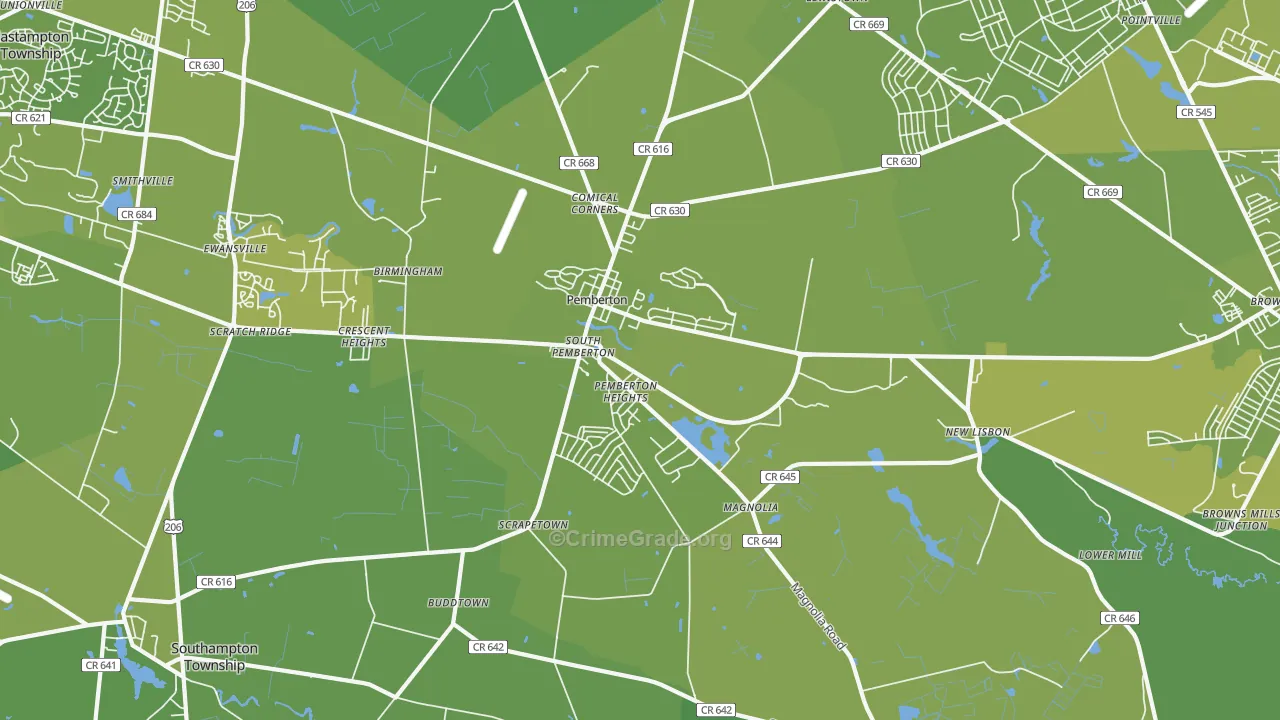 08068, NJ Map of Vehicle Theft Rates