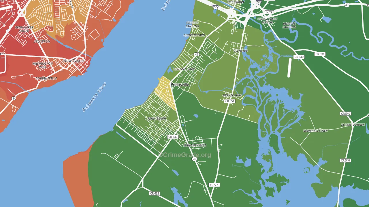 08070, NJ Map of Vehicle Theft Rates