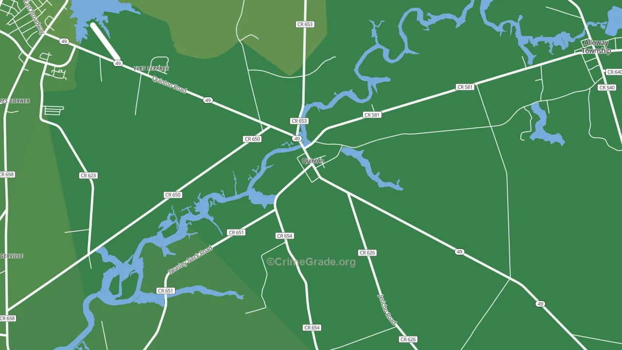 08072, NJ Map of Vehicle Theft Rates