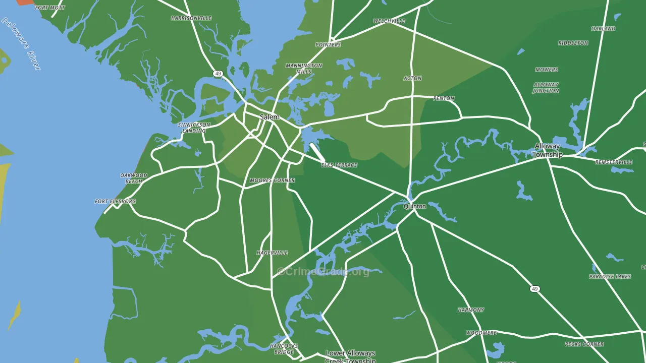 08079, NJ Map of Vehicle Theft Rates