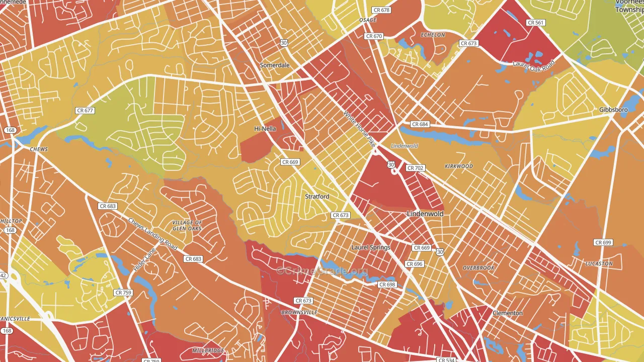 08084, NJ Map of Vehicle Theft Rates
