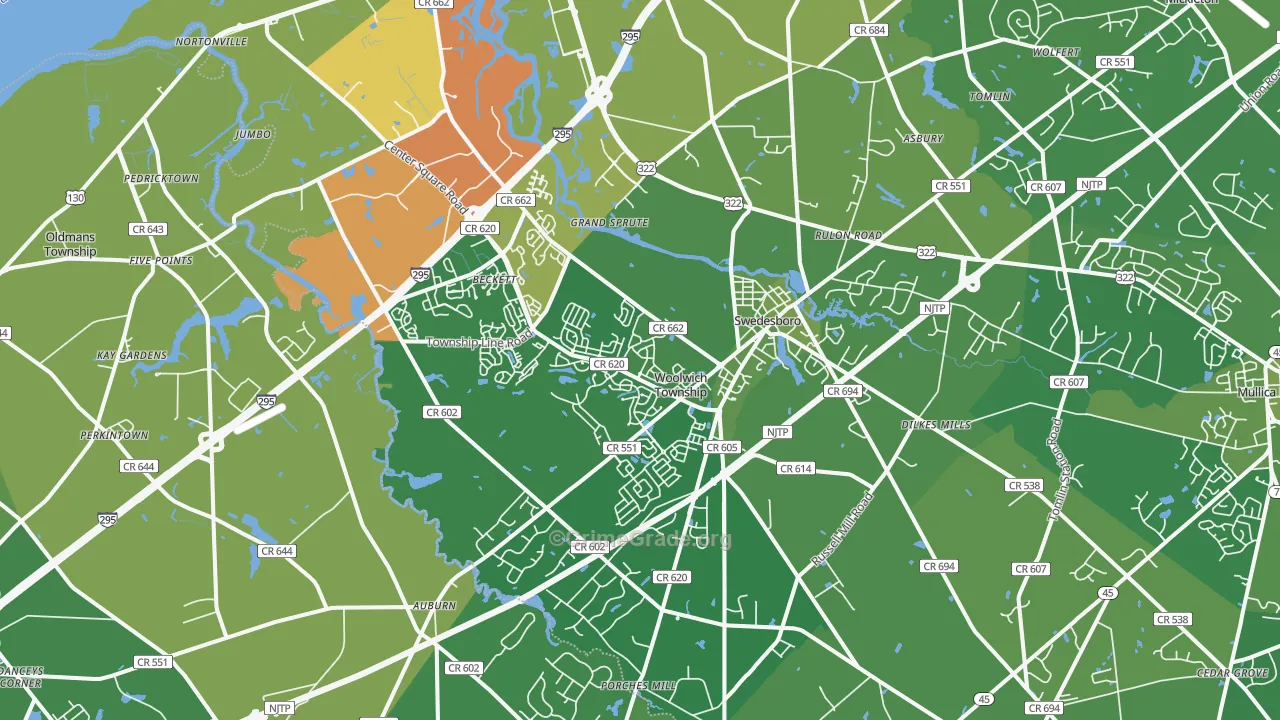 08085, NJ Map of Vehicle Theft Rates