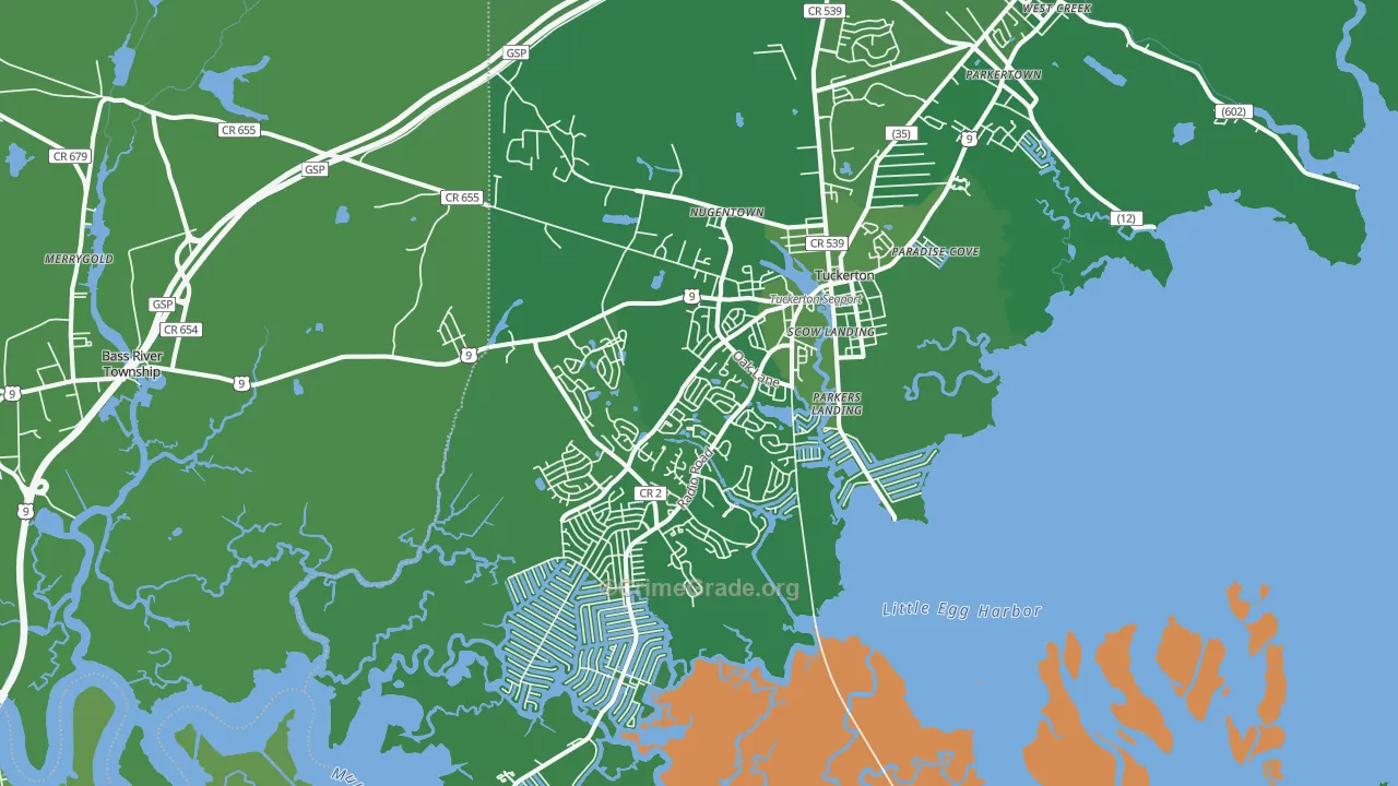08087, NJ Map of Vehicle Theft Rates