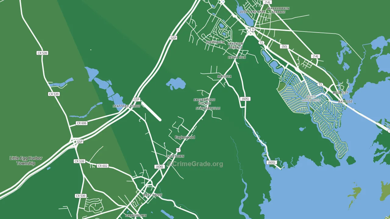 08092, NJ Map of Vehicle Theft Rates