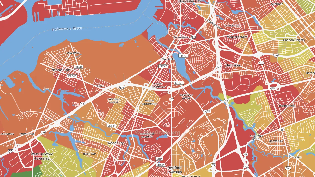 08093, NJ Map of Vehicle Theft Rates