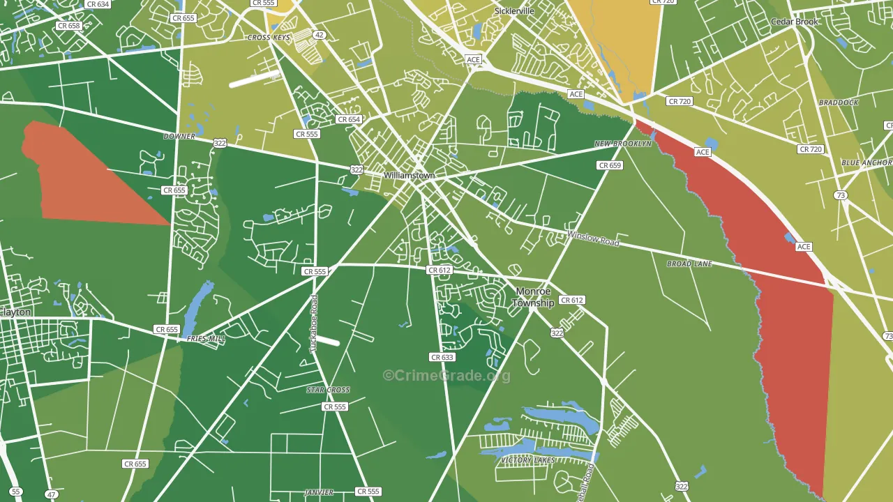 08094, NJ Map of Vehicle Theft Rates