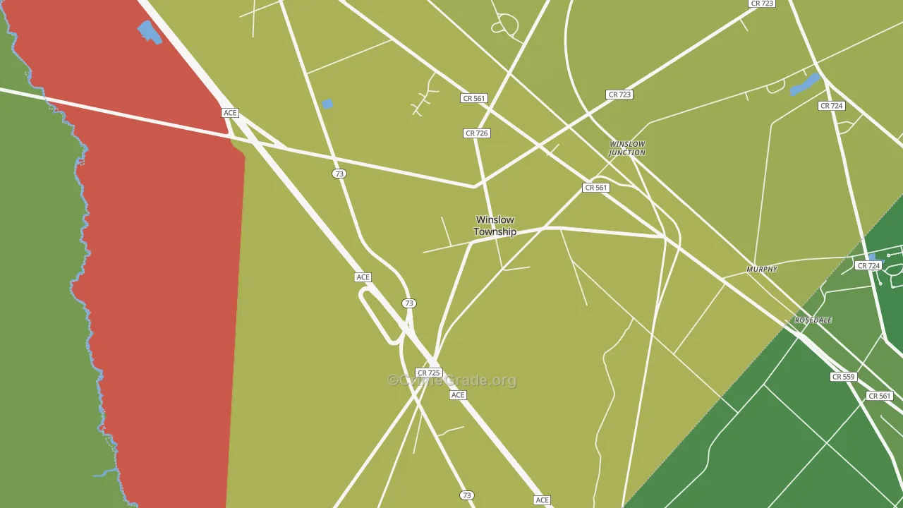 08095, NJ Map of Vehicle Theft Rates