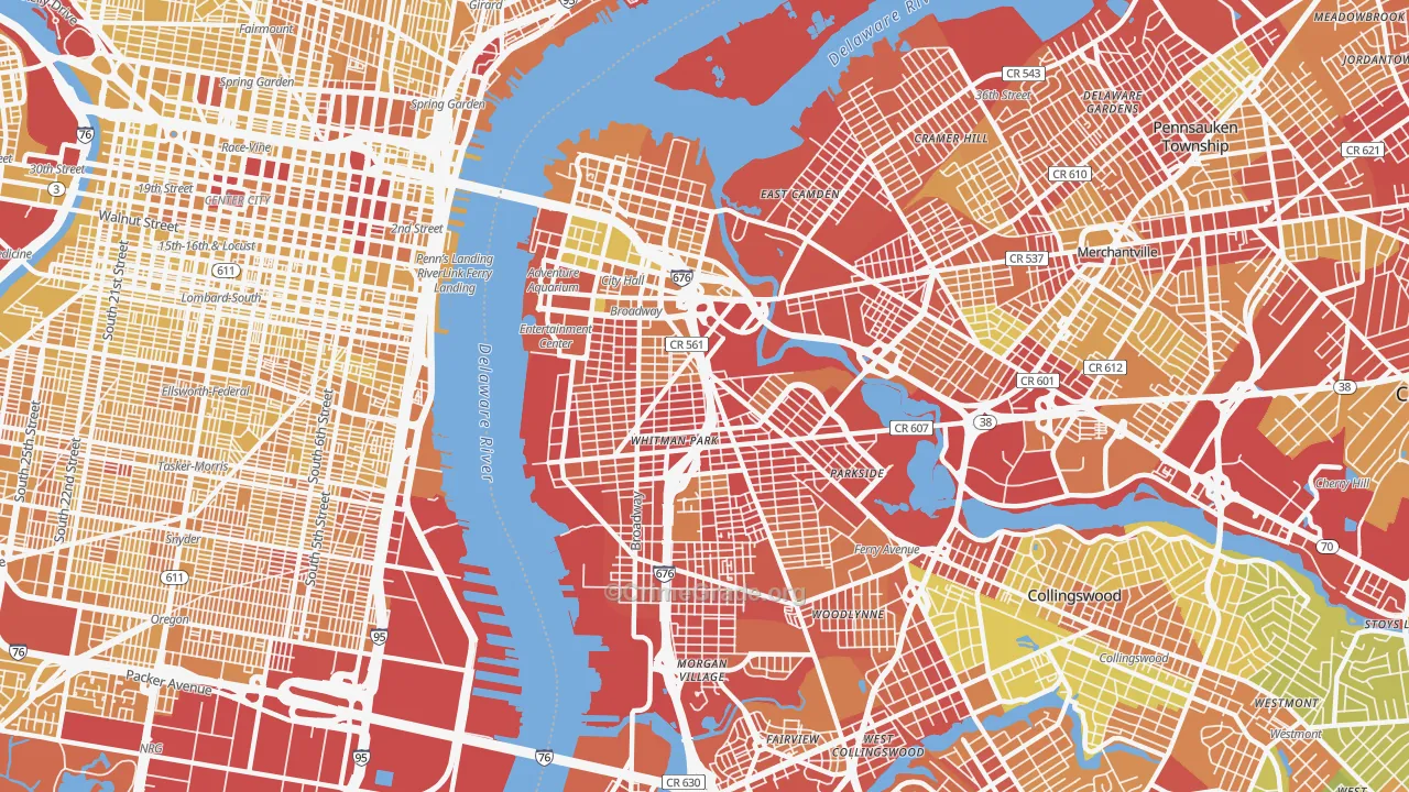 08103, NJ Map of Vehicle Theft Rates