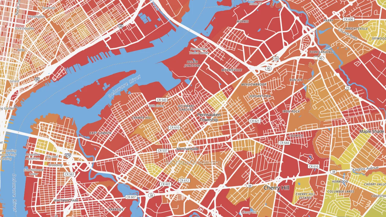 08110, NJ Map of Vehicle Theft Rates