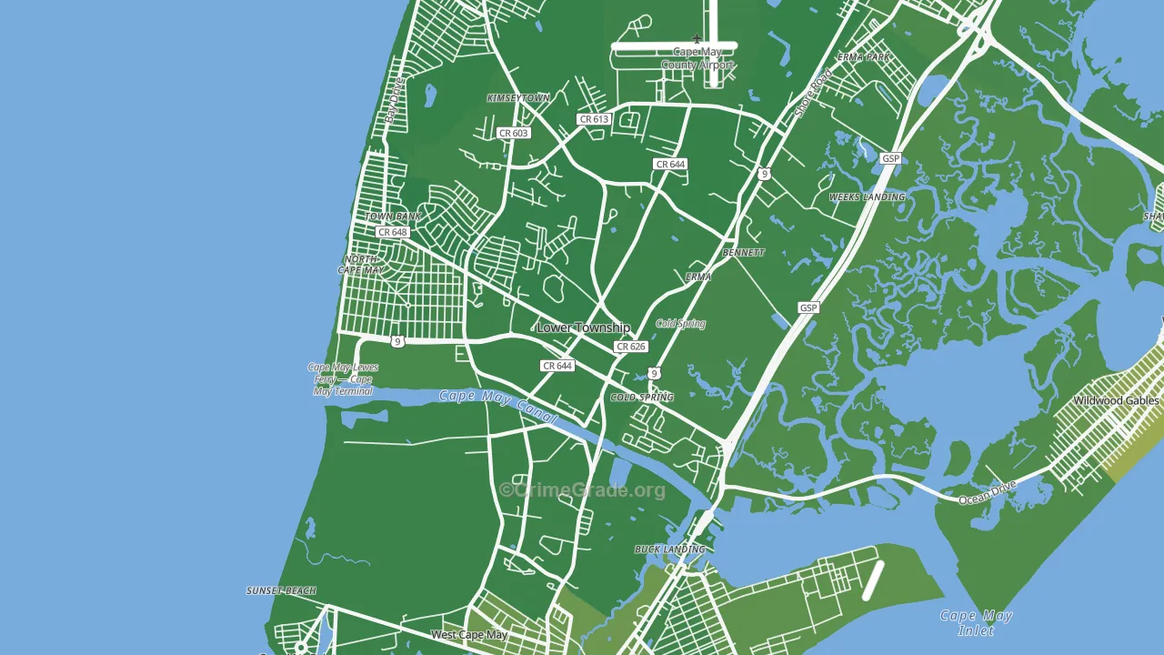08204, NJ Map of Vehicle Theft Rates