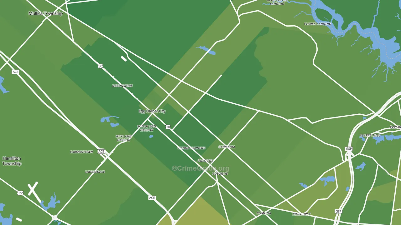 08215, NJ Map of Vehicle Theft Rates