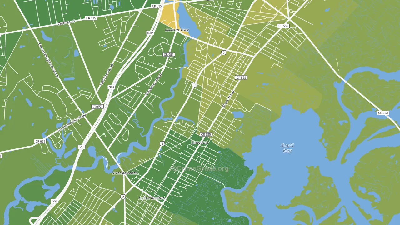 08221, NJ Map of Vehicle Theft Rates