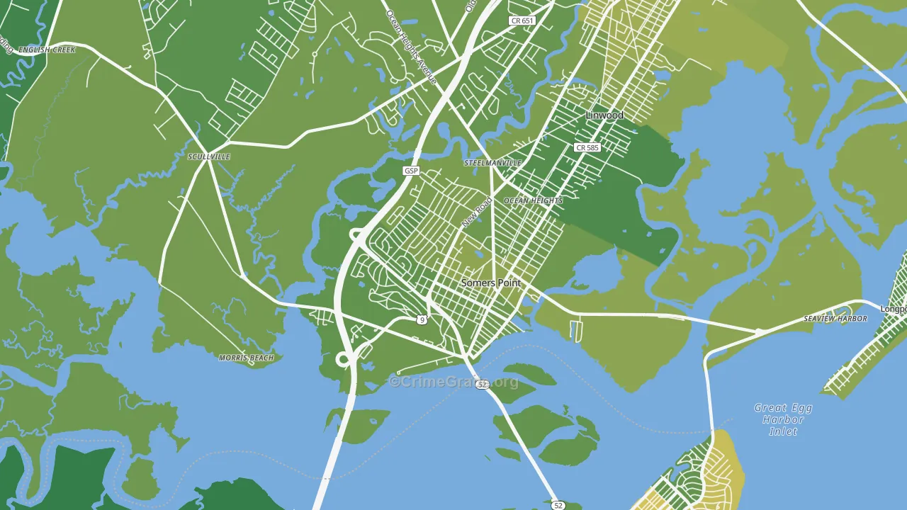 08244, NJ Map of Vehicle Theft Rates