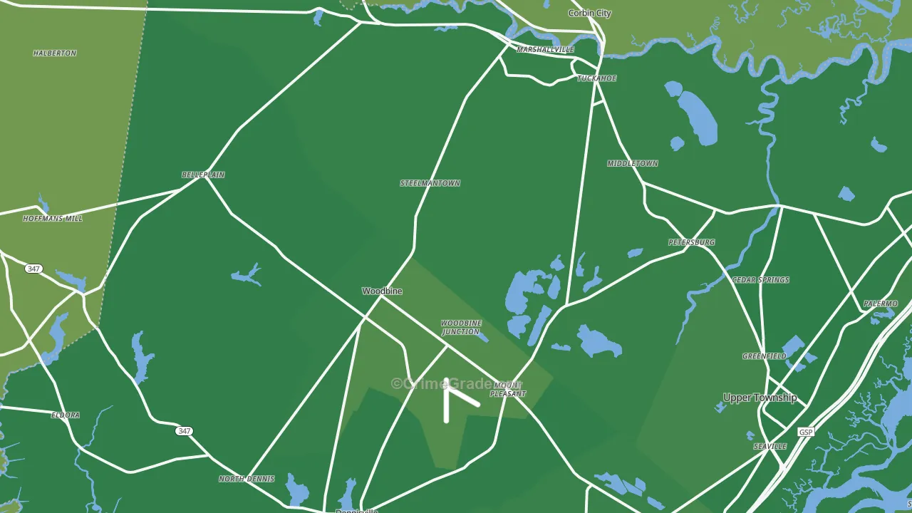 08270, NJ Map of Vehicle Theft Rates