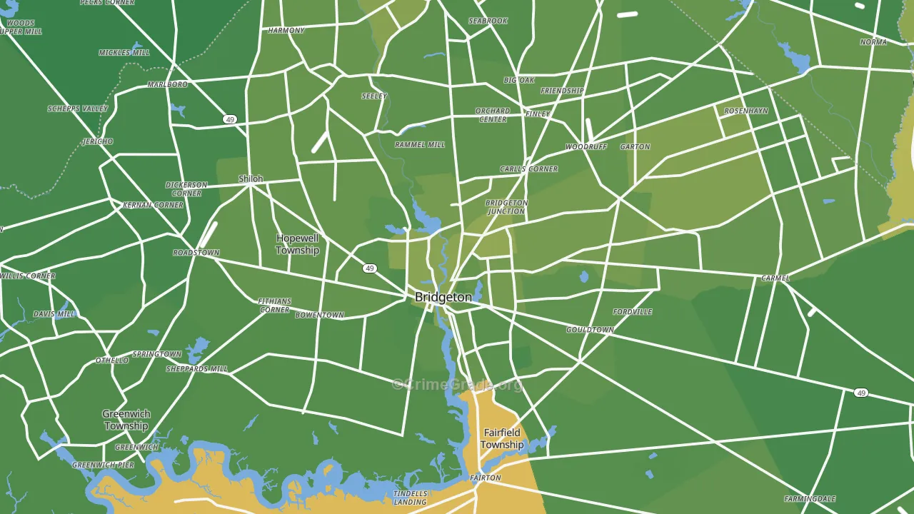 08302, NJ Map of Vehicle Theft Rates