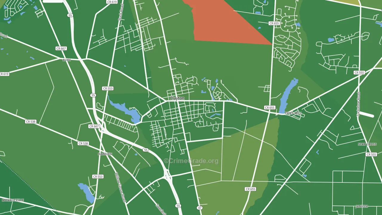 08312, NJ Map of Vehicle Theft Rates