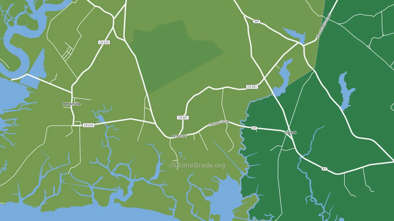 08314, NJ Map of Vehicle Theft Rates