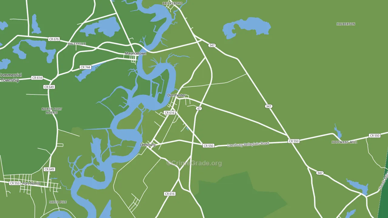 08316, NJ Map of Vehicle Theft Rates