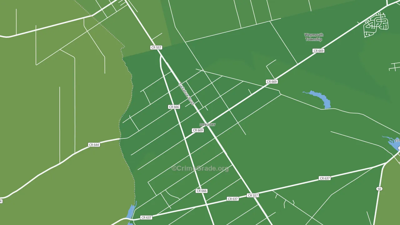 08317, NJ Map of Vehicle Theft Rates