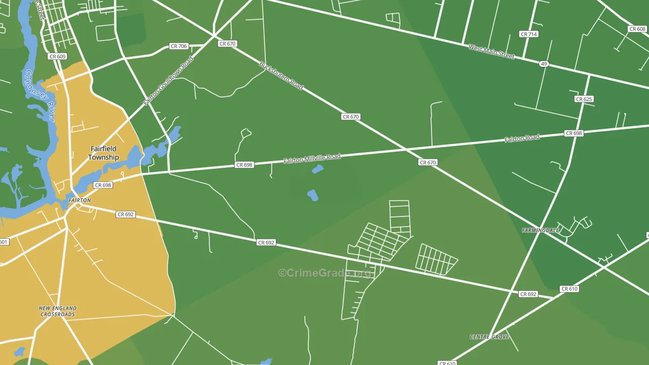 08320, NJ Map of Vehicle Theft Rates