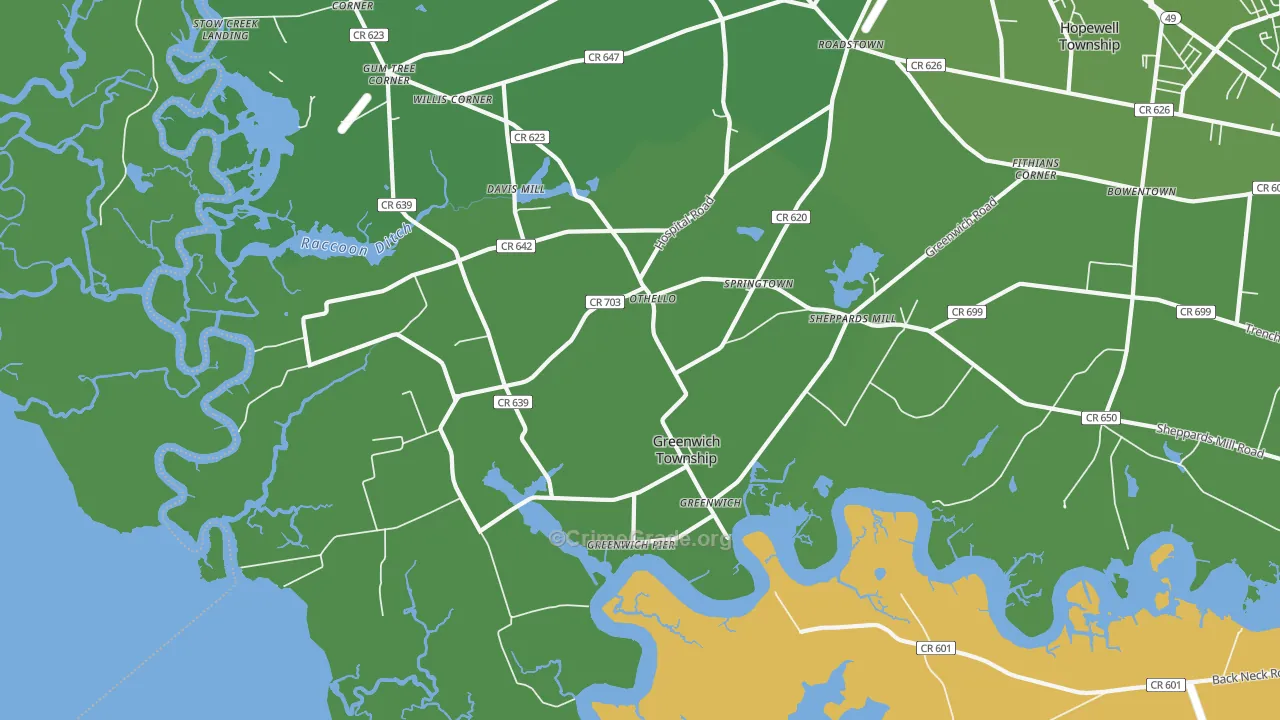 08323, NJ Map of Vehicle Theft Rates