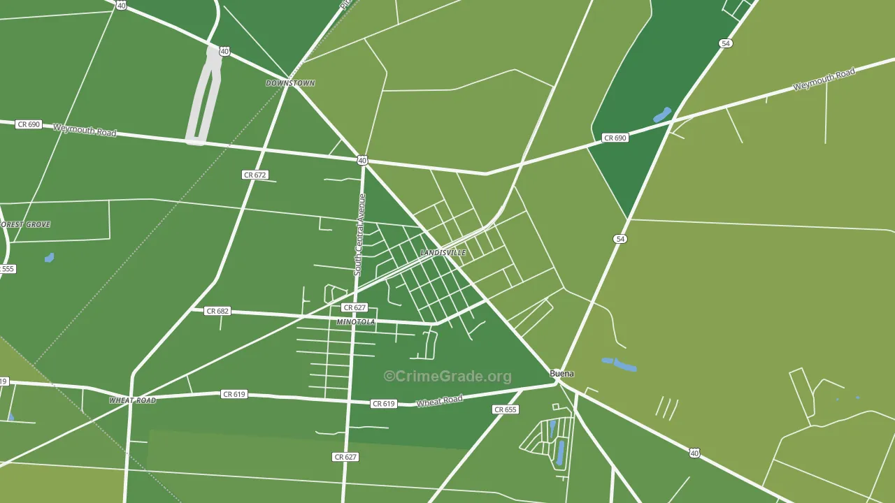 08326, NJ Map of Vehicle Theft Rates