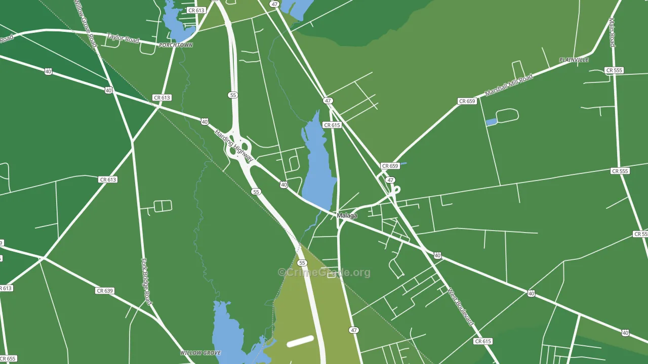 08328, NJ Map of Vehicle Theft Rates