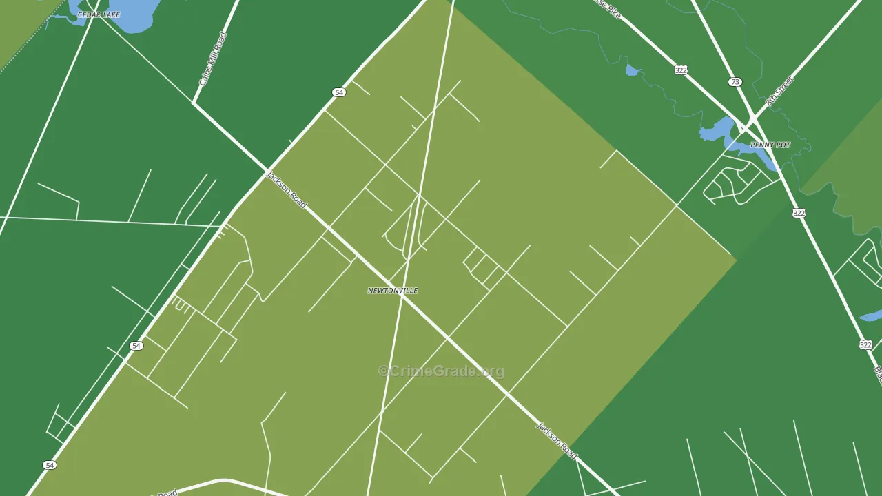 08346, NJ Map of Vehicle Theft Rates