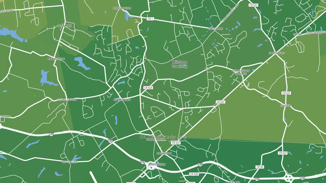 08510, NJ Map of Vehicle Theft Rates