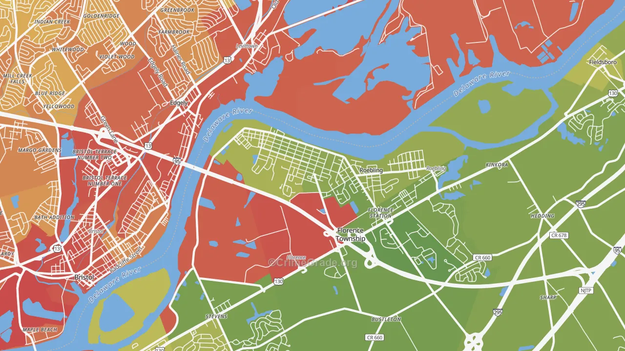 08518, NJ Map of Vehicle Theft Rates
