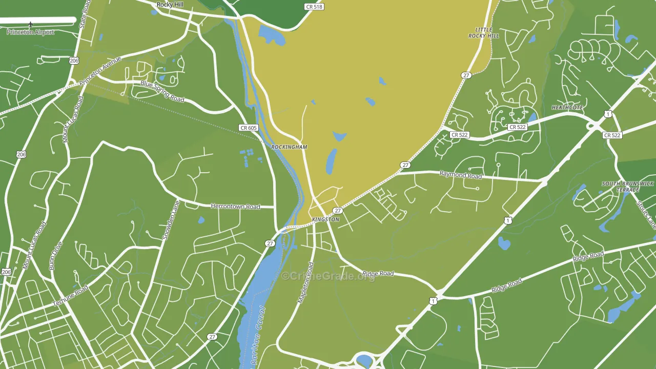 08528, NJ Map of Vehicle Theft Rates