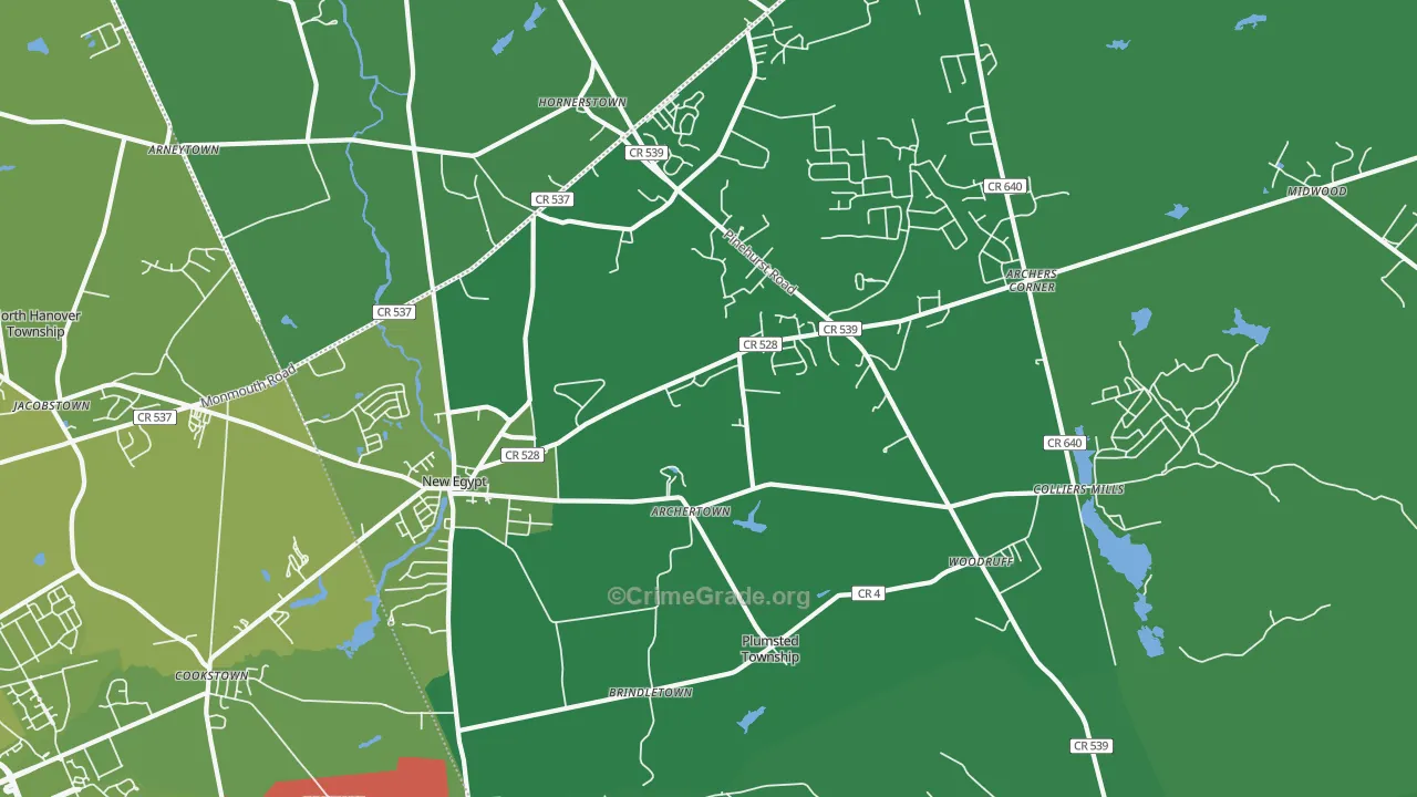 08533, NJ Map of Vehicle Theft Rates