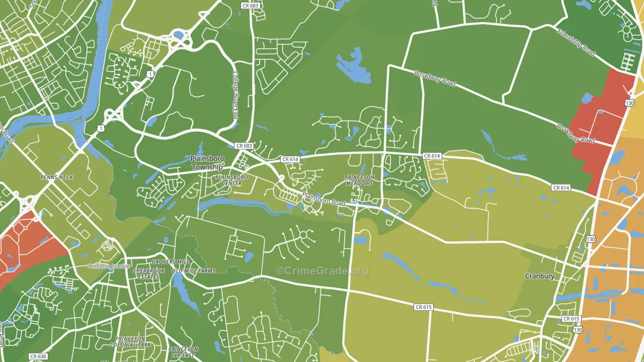 08536, NJ Map of Vehicle Theft Rates