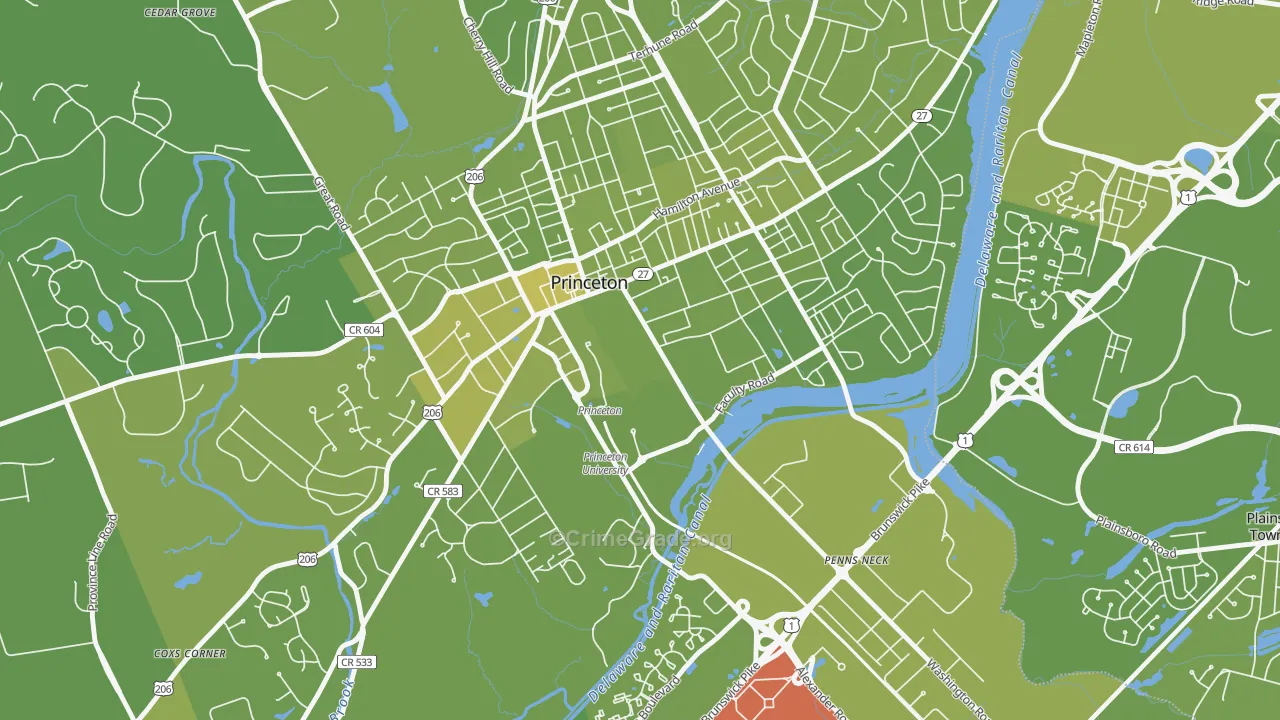 08544, NJ Map of Vehicle Theft Rates