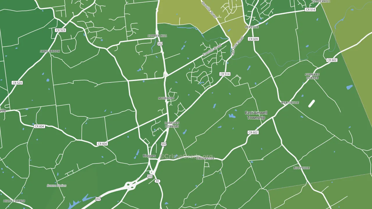 08551, NJ Map of Vehicle Theft Rates