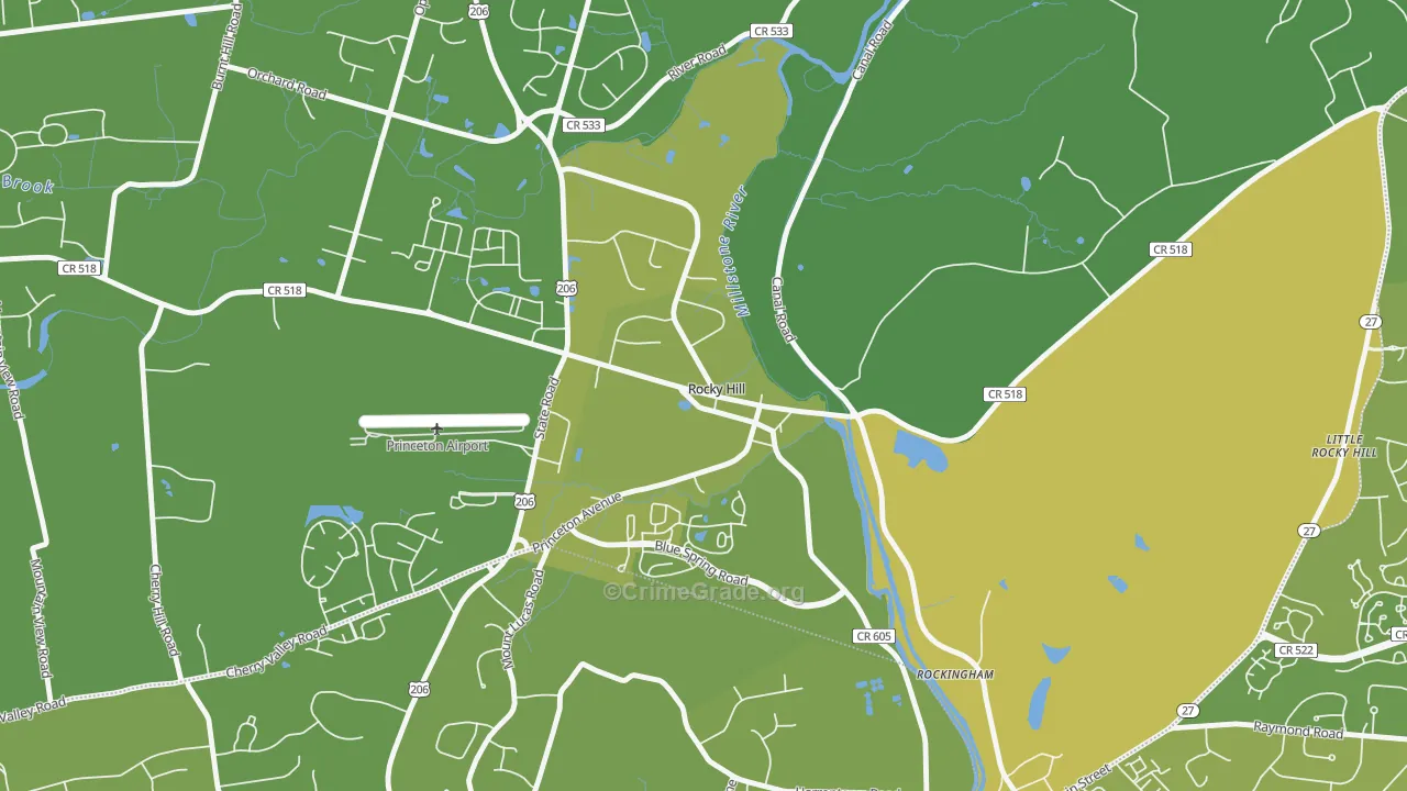 08553, NJ Map of Vehicle Theft Rates