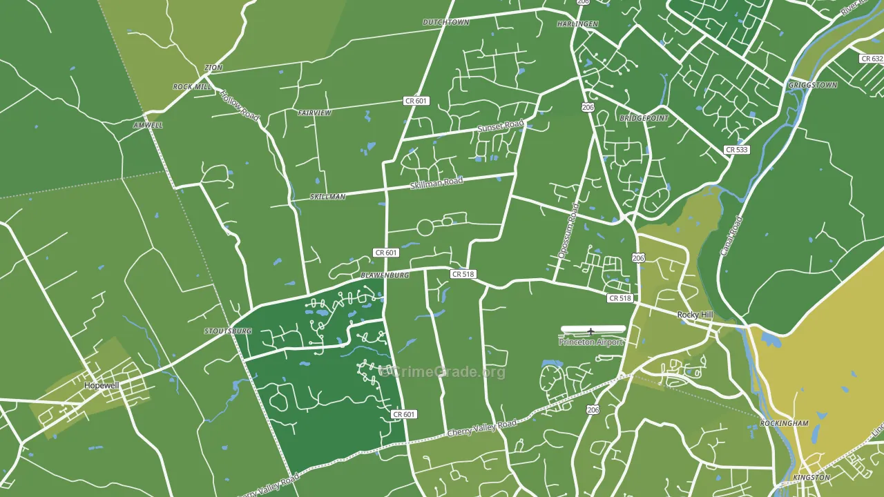 08558, NJ Map of Vehicle Theft Rates