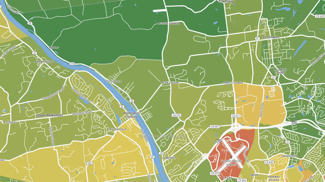08560, NJ Map of Vehicle Theft Rates