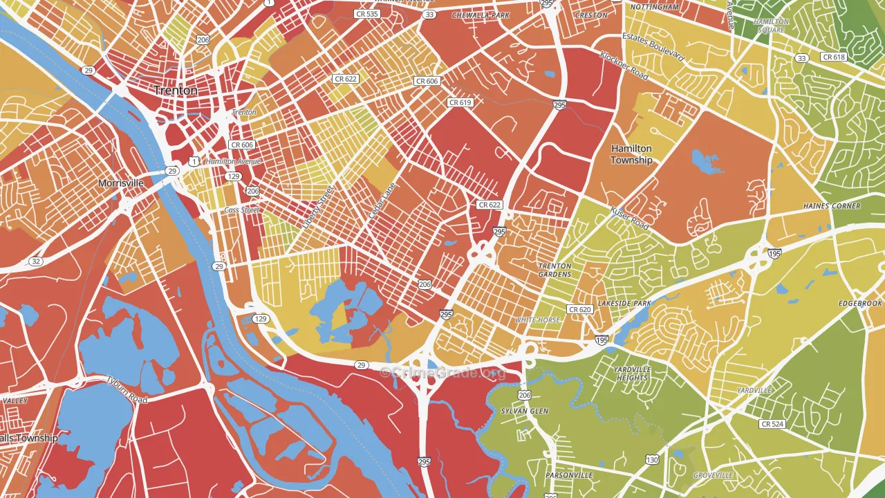 08610, NJ Map of Vehicle Theft Rates