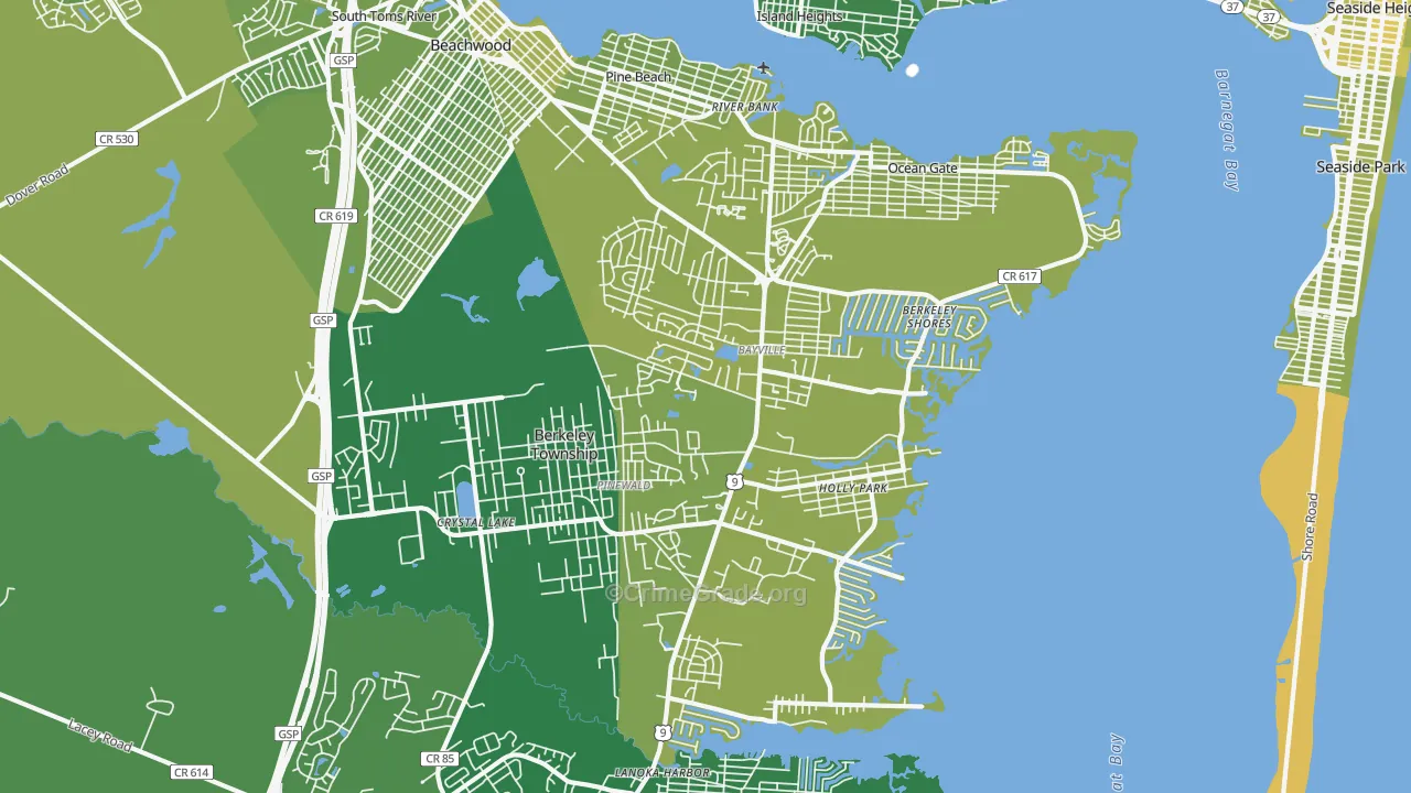 08721, NJ Map of Vehicle Theft Rates