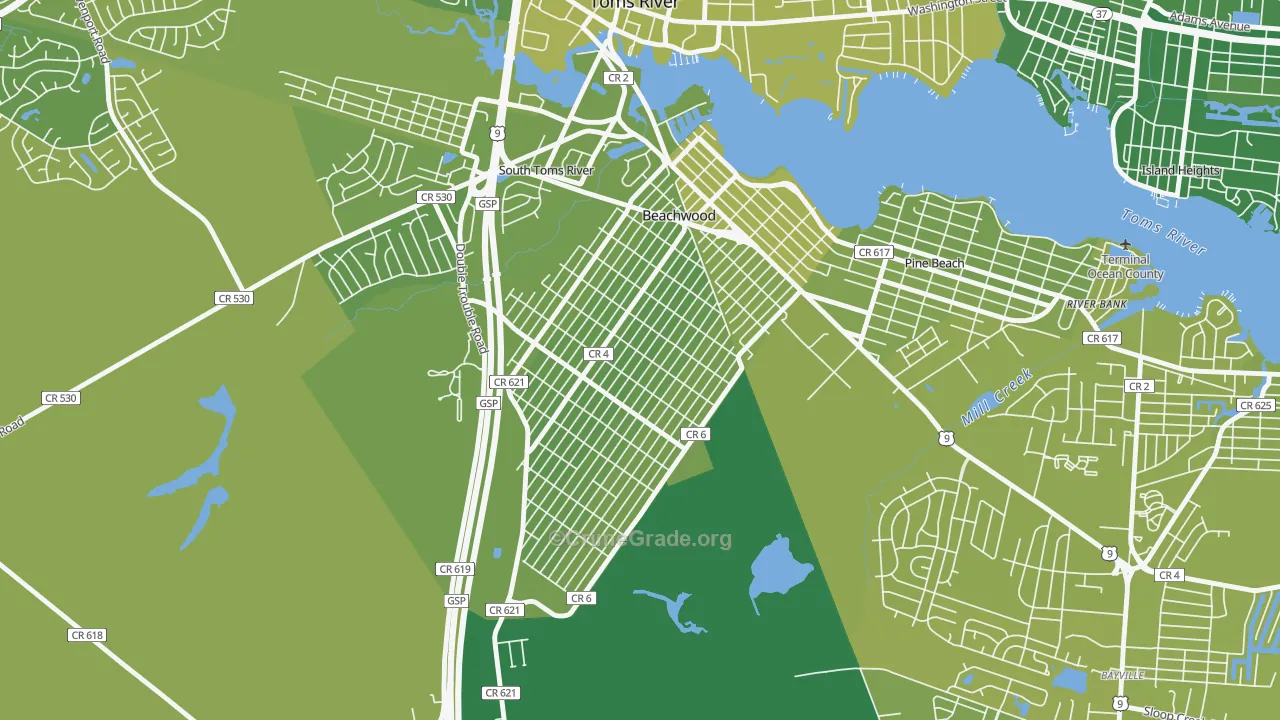 08722, NJ Map of Vehicle Theft Rates