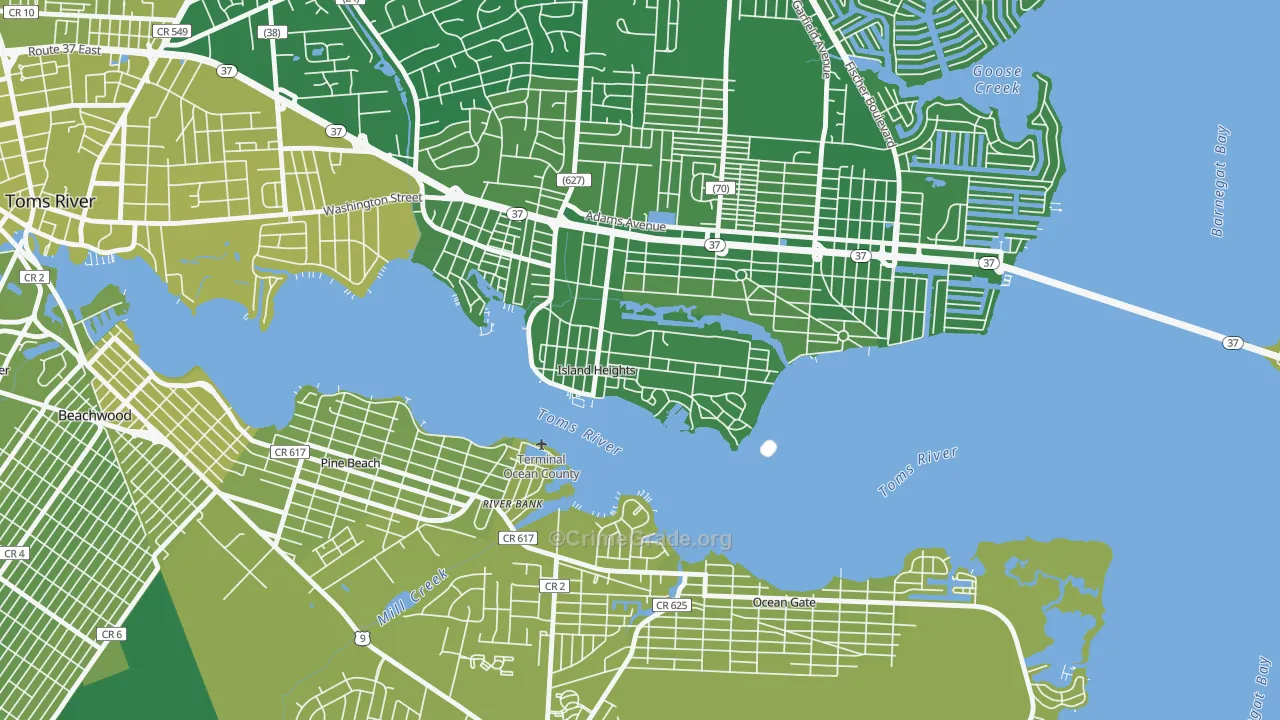 08732, NJ Map of Vehicle Theft Rates