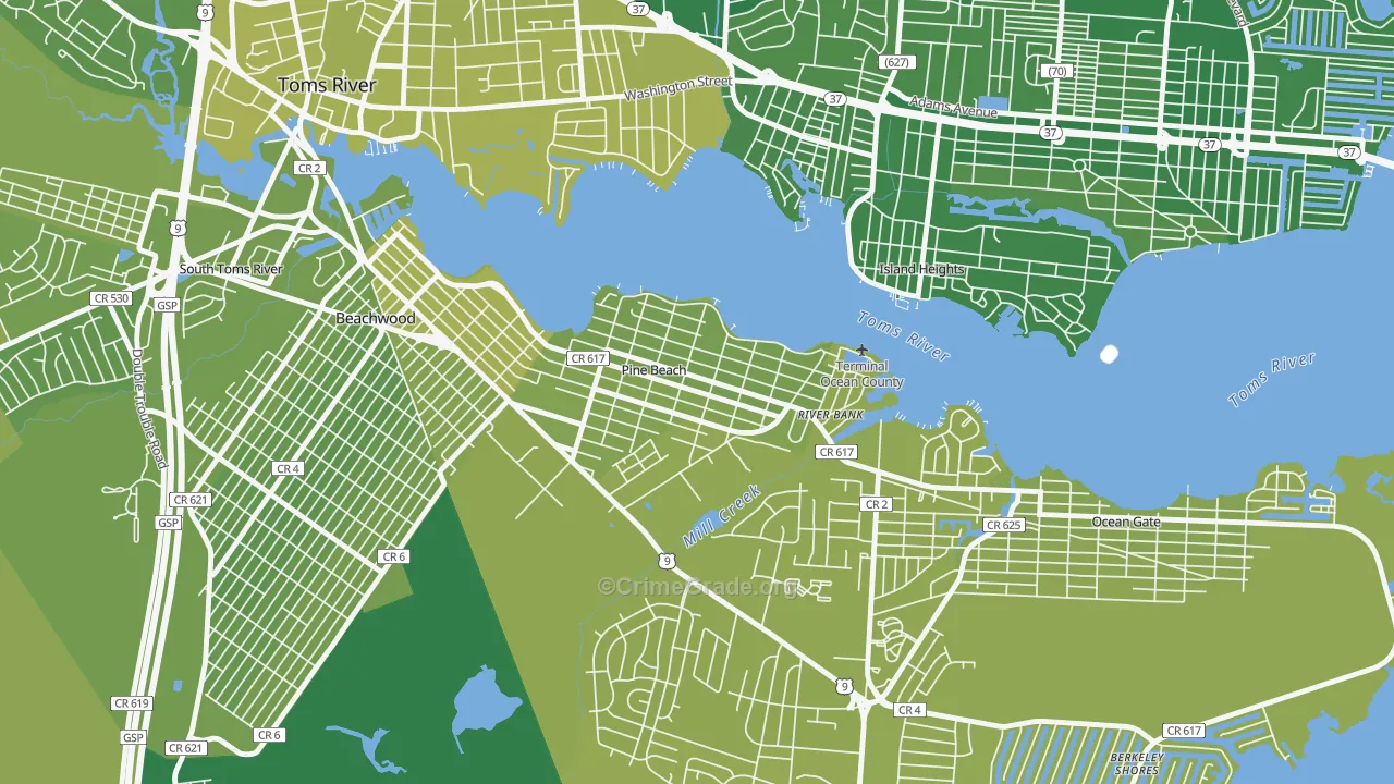 08741, NJ Map of Vehicle Theft Rates