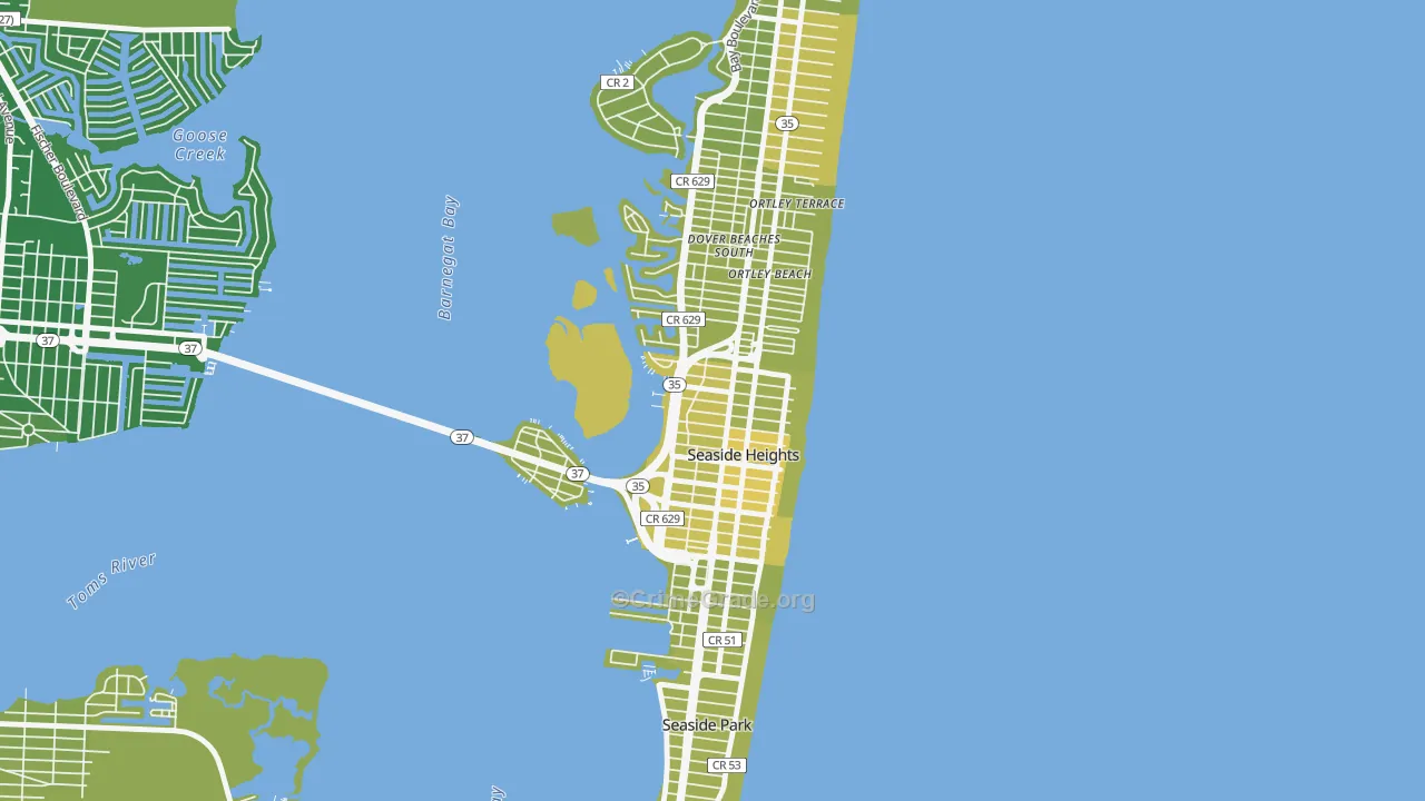 08751, NJ Map of Vehicle Theft Rates