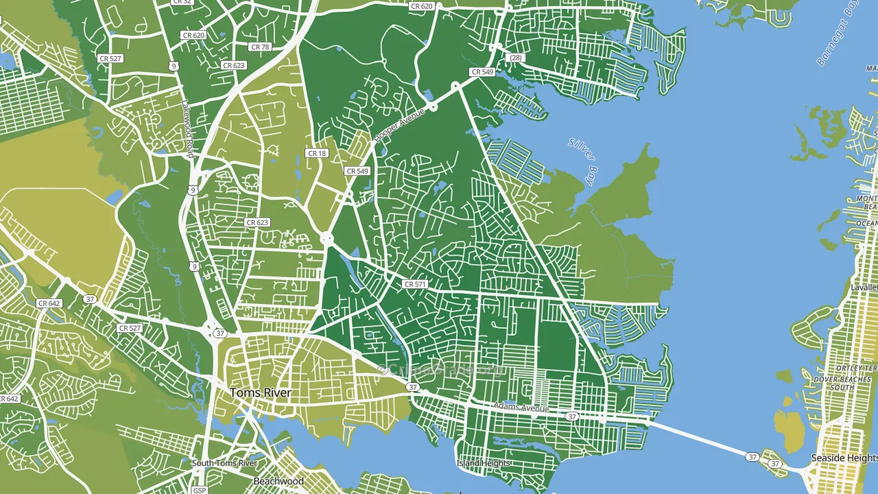 08753, NJ Map of Vehicle Theft Rates