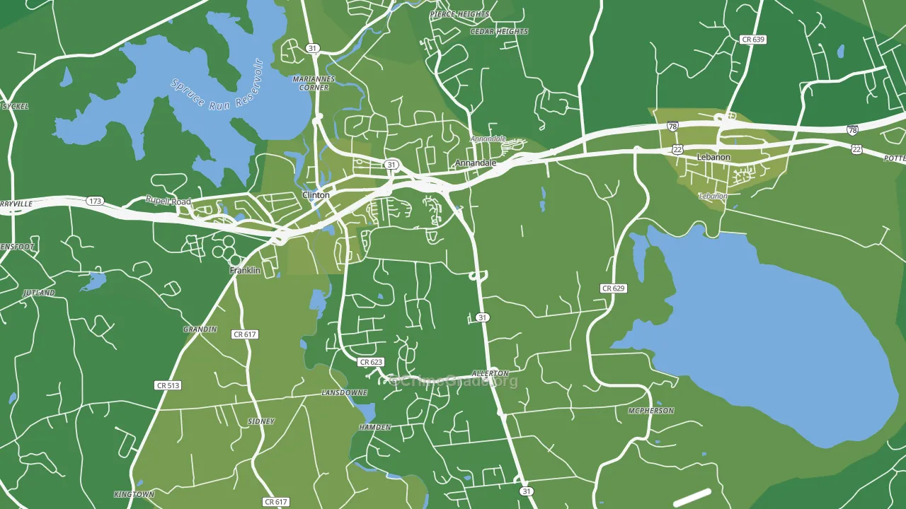 08801, NJ Map of Vehicle Theft Rates