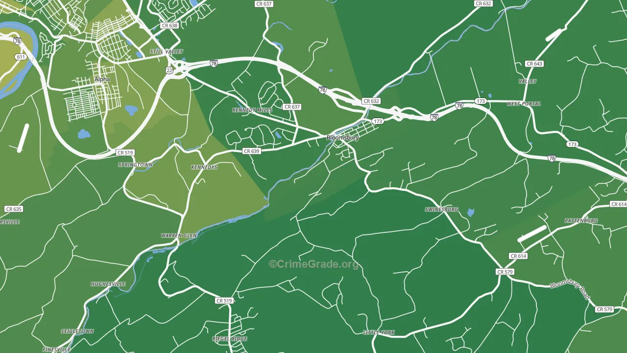 08804, NJ Map of Vehicle Theft Rates