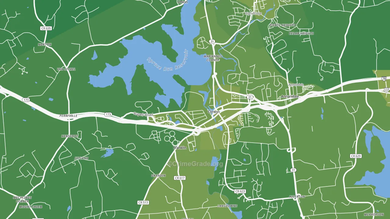 08809, NJ Map of Vehicle Theft Rates